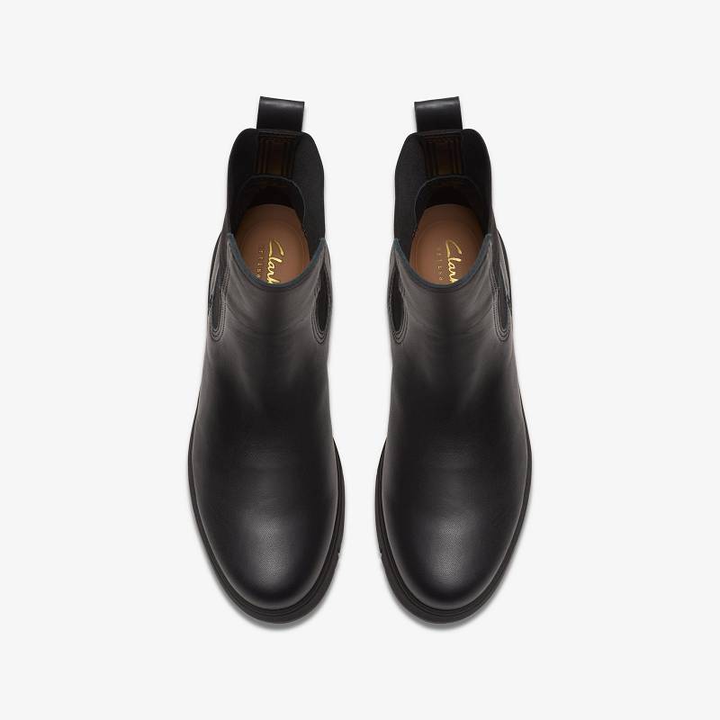 Black Leather Clarks Loriini Gem | CLKS-85489