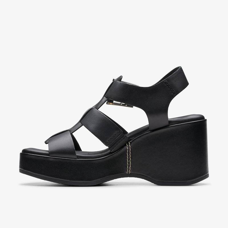 Black Leather Clarks Manon Cove | CLKS-85126