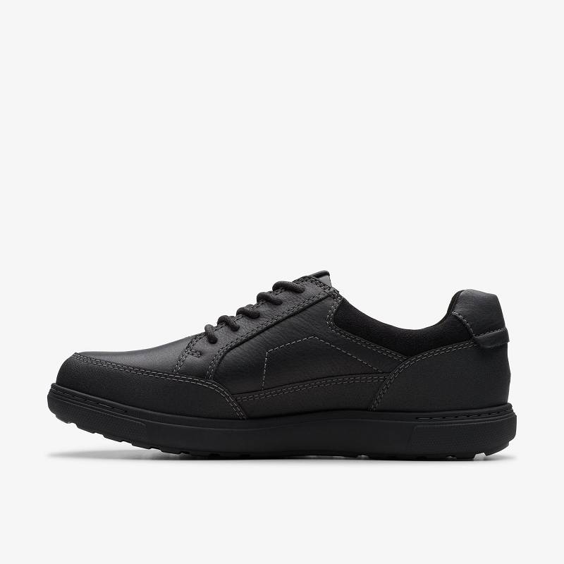 Black Leather Clarks Mapstone Lo Gore-Tex | CLKS-84354