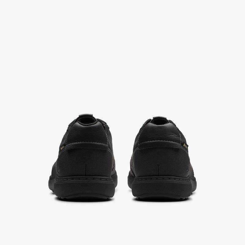 Black Leather Clarks Mapstone Lo Gore-Tex | CLKS-84354