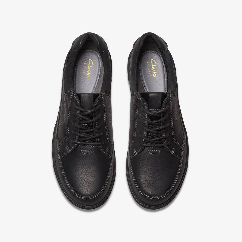 Black Leather Clarks Mapstone Lo Gore-Tex | CLKS-84354