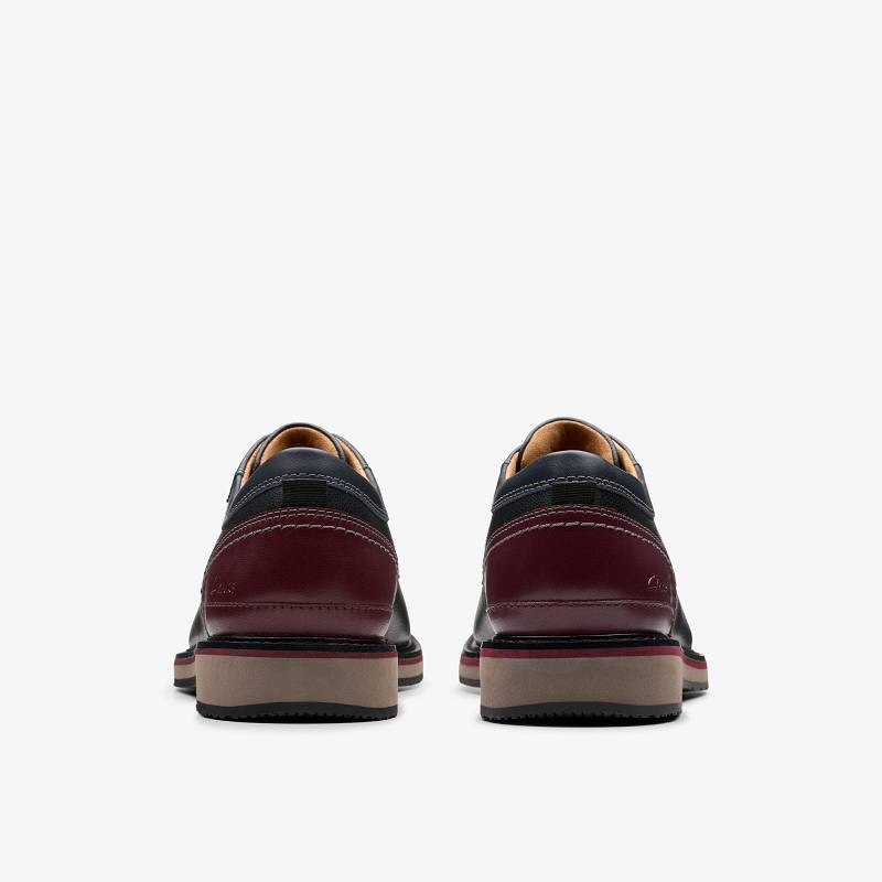 Black Leather Clarks Monahan Plain | CLKS-84321