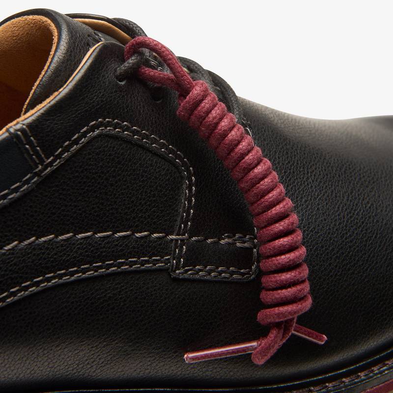 Black Leather Clarks Monahan Plain | CLKS-84321