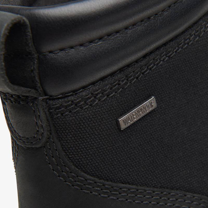 Black Leather Clarks Morwell Zip | CLKS-84531