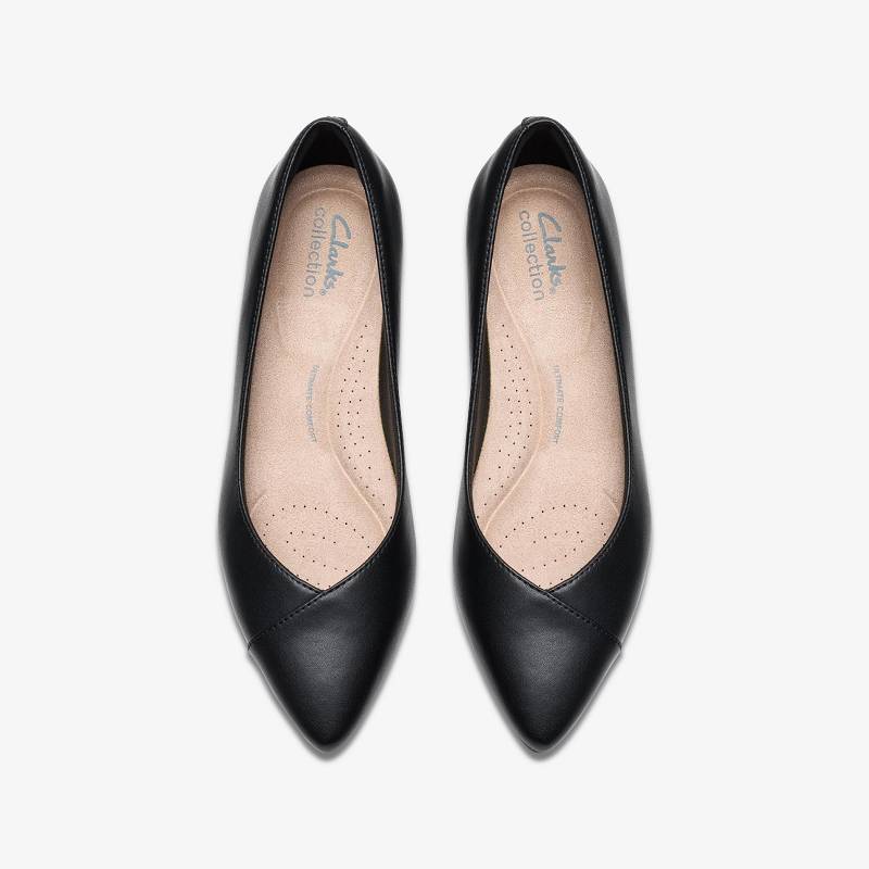 Black Leather Clarks Natalyn Wish | CLKS-85291