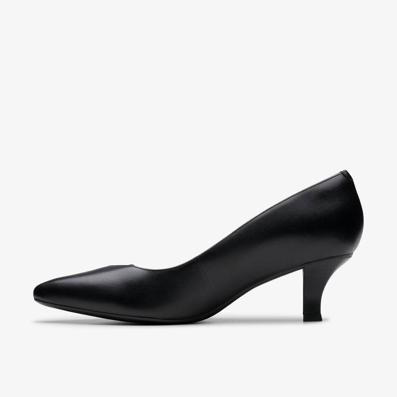 Black Leather Clarks Noahh Rose | CLKS-85226