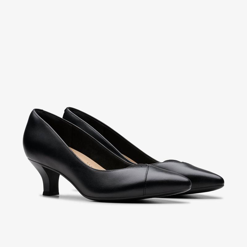 Black Leather Clarks Noahh Rose | CLKS-85226