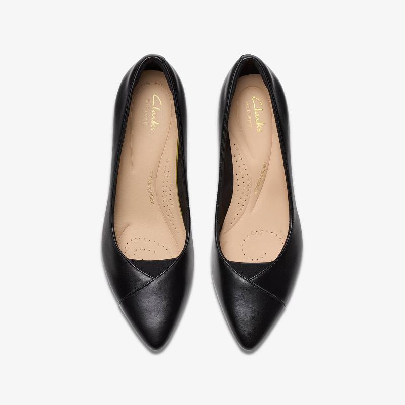 Black Leather Clarks Noahh Rose | CLKS-85226