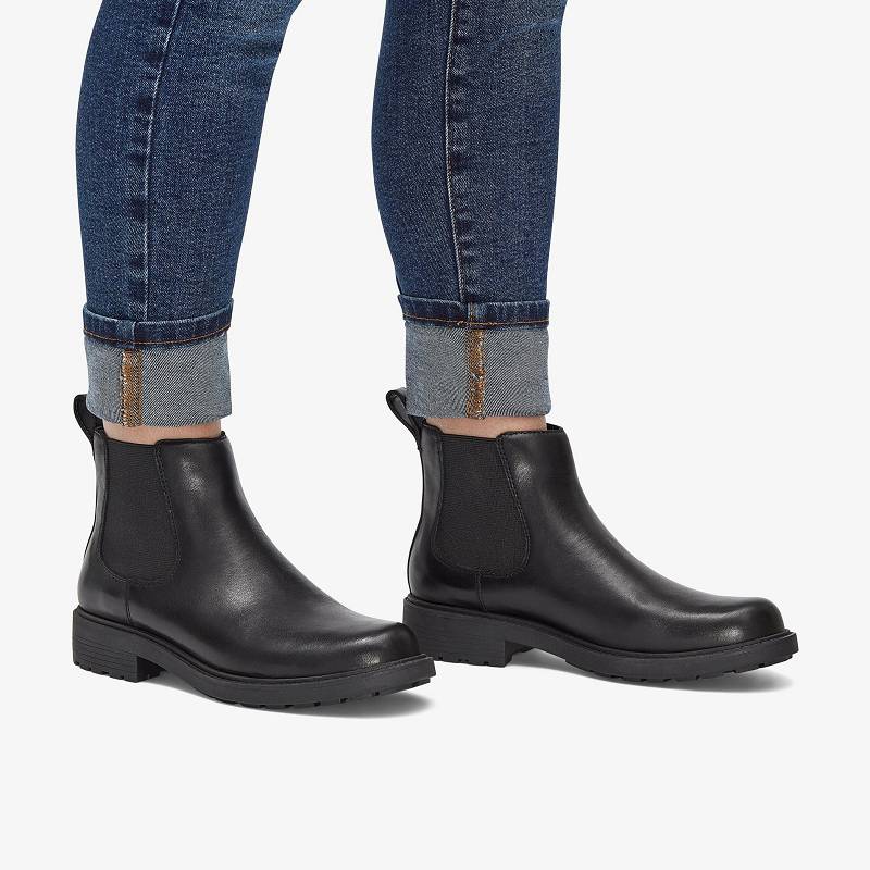Black Leather Clarks Orinoco 2 Lane | CLKS-85573