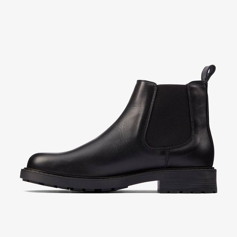 Black Leather Clarks Orinoco 2 Lane | CLKS-85573