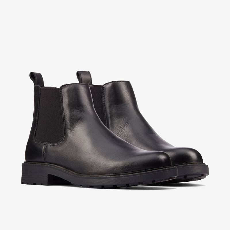 Black Leather Clarks Orinoco 2 Lane | CLKS-85573