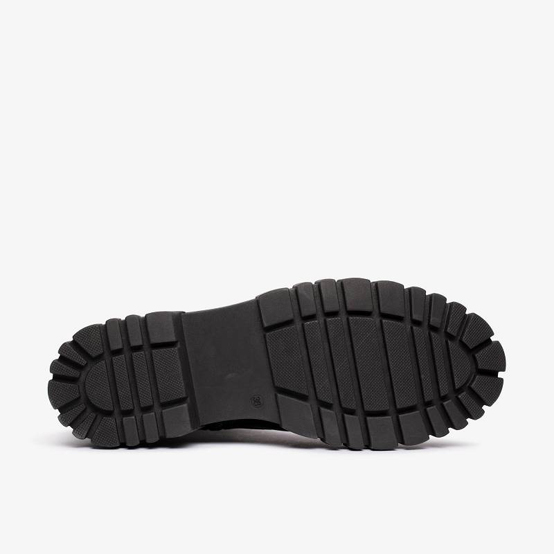 Black Leather Clarks Page Lace | CLKS-85498
