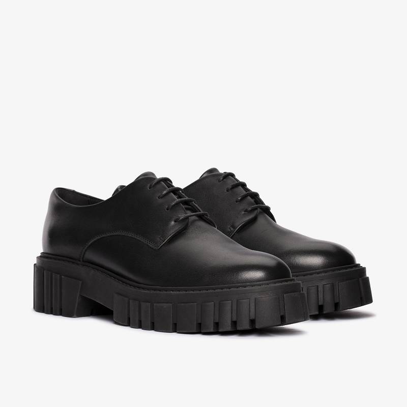 Black Leather Clarks Page Walk | CLKS-85412