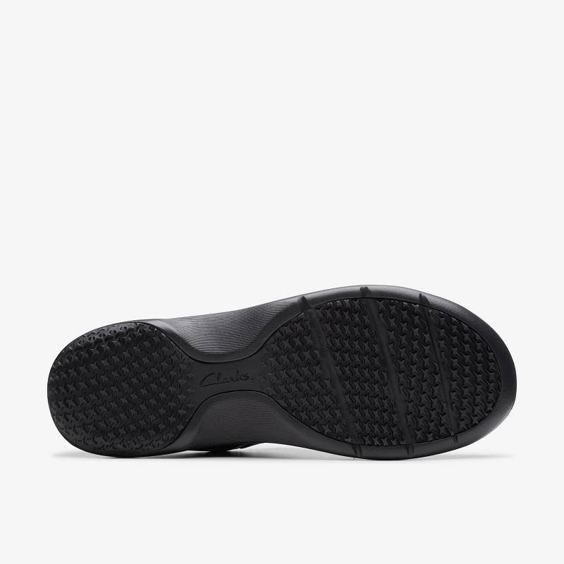 Black Leather Clarks Pro Clog | CLKS-84755