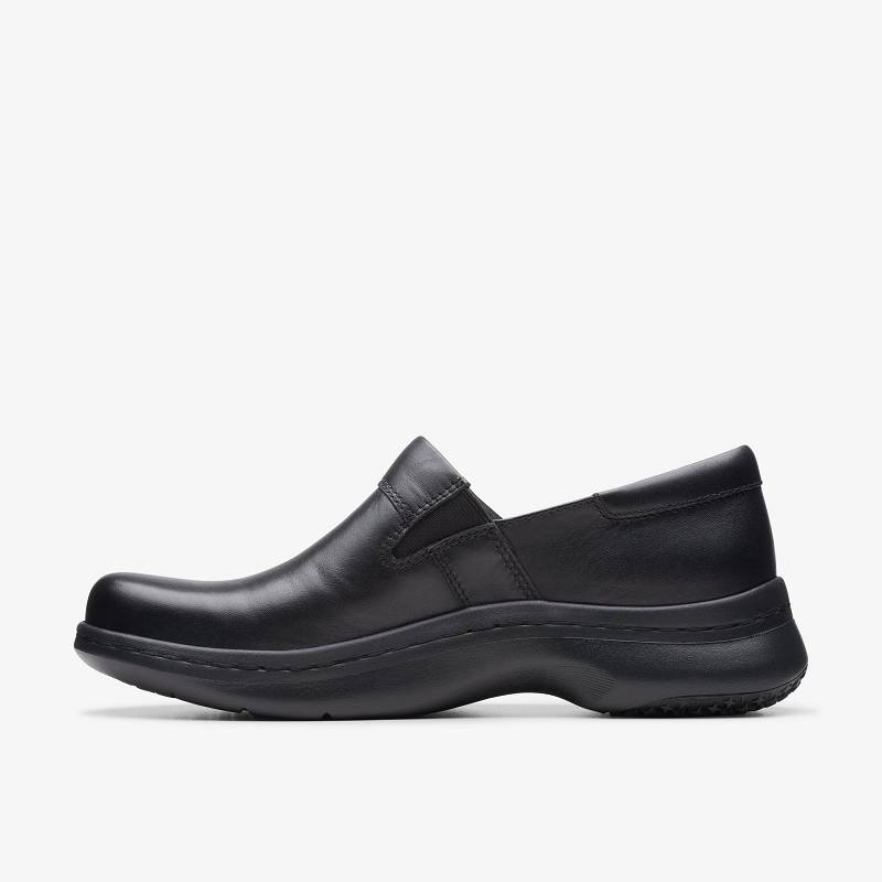 Black Leather Clarks Pro Gem | CLKS-84761