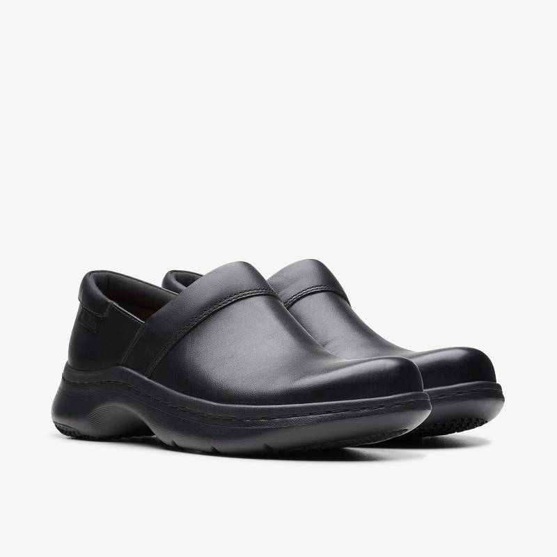Black Leather Clarks Pro Gem | CLKS-84761