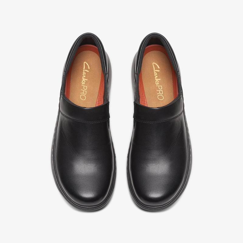 Black Leather Clarks Pro Gem | CLKS-84800