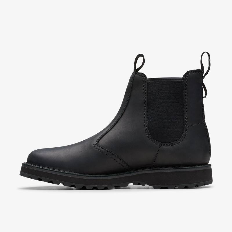 Black Leather Clarks Solsbury Easy | CLKS-84380