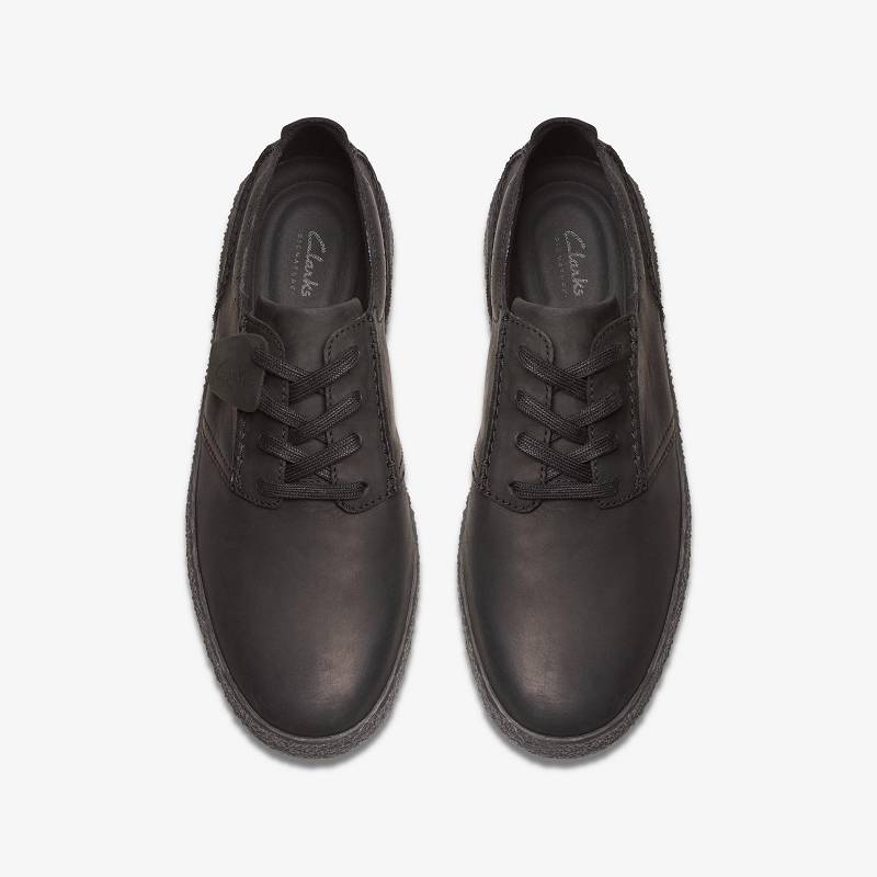 Black Leather Clarks Streethill Lace | CLKS-84238
