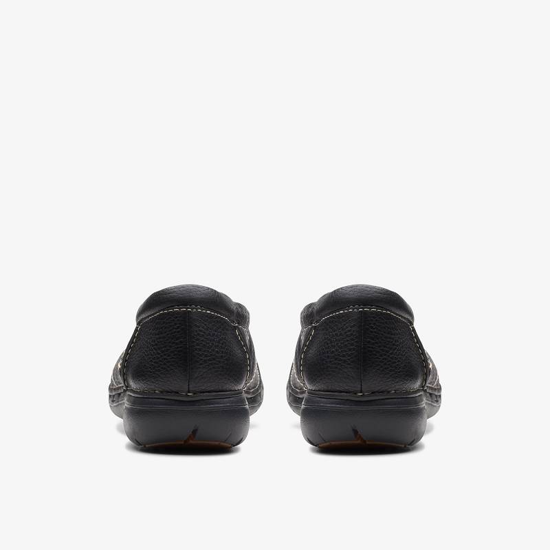 Black Leather Clarks Un Loop Stride | CLKS-84774