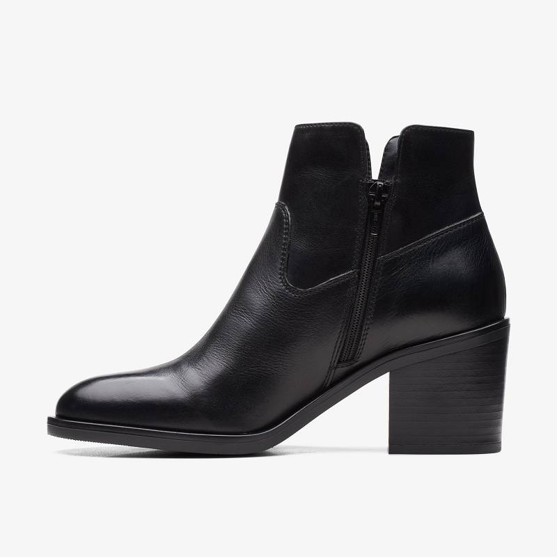 Black Leather Clarks Valvestino Lo | CLKS-85575
