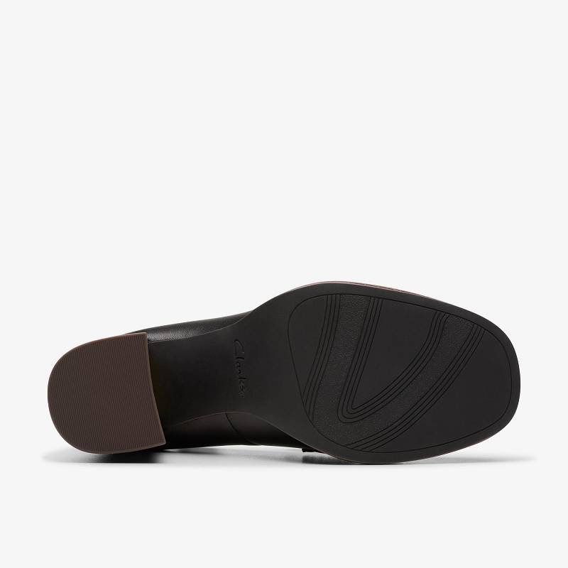 Black Leather Clarks Zoya 85 Walk | CLKS-85253