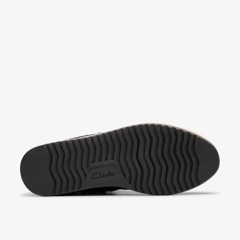 Black Leather Clarks Zylah Rose | CLKS-85495
