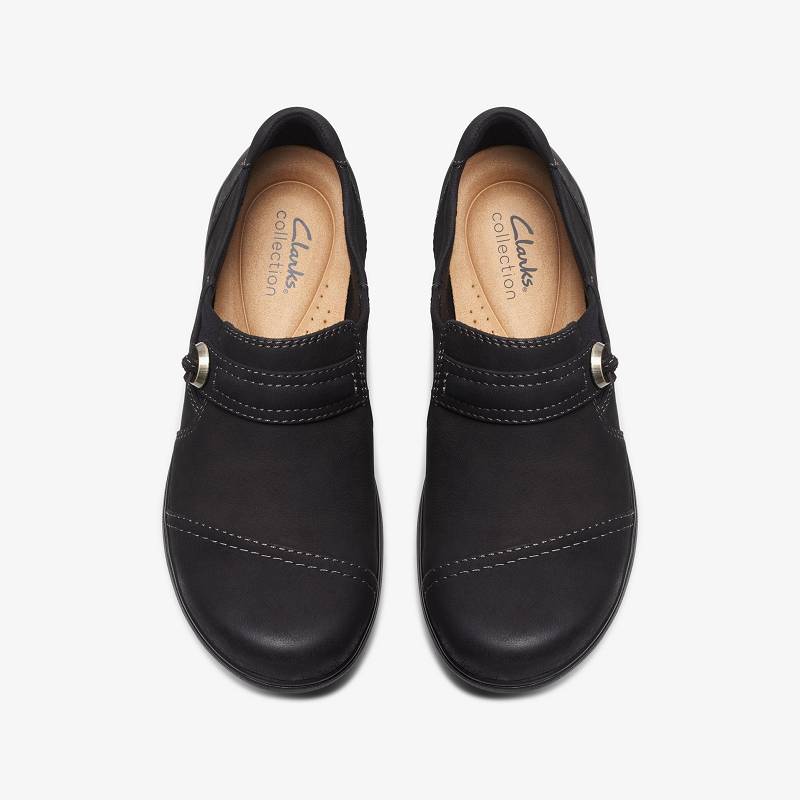 Black Nubuck Clarks Carleigh Pearl | CLKS-85306