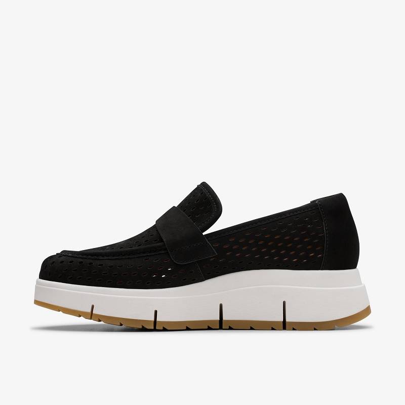 Black Nubuck Clarks Loriini Edge | CLKS-85421