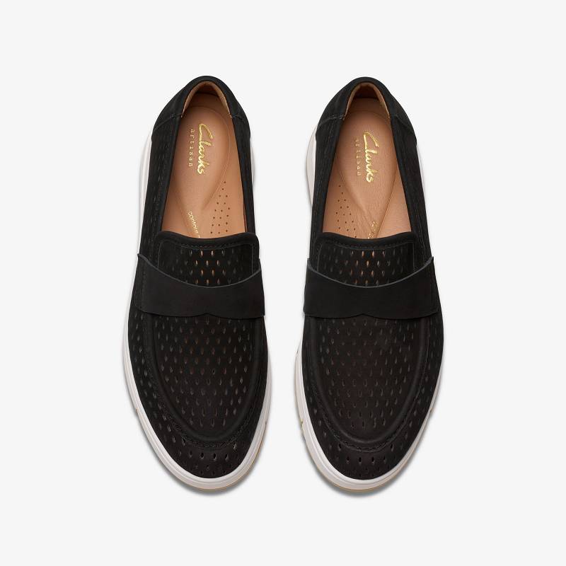 Black Nubuck Clarks Loriini Edge | CLKS-85421