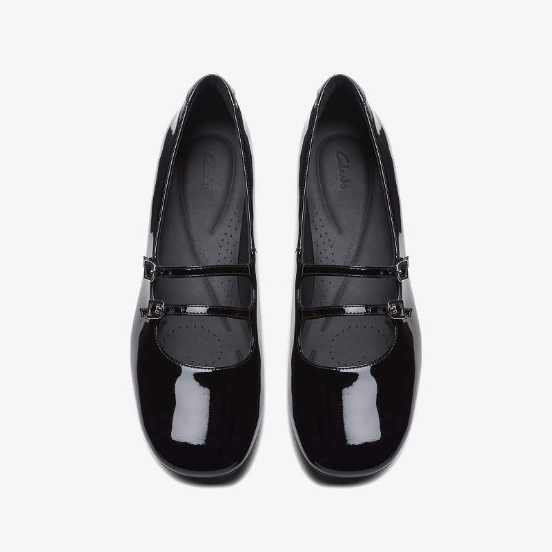 Black Patent Clarks Daiss 30 Shine | CLKS-85238