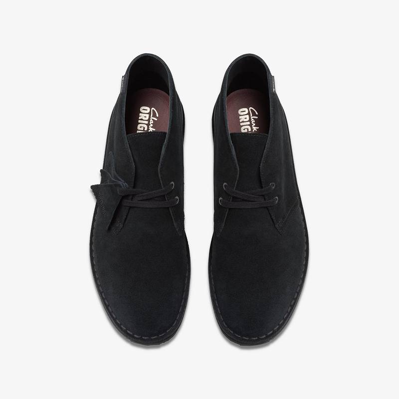 Black Suede Clarks Desert Boot Gore-Tex | CLKS-84611