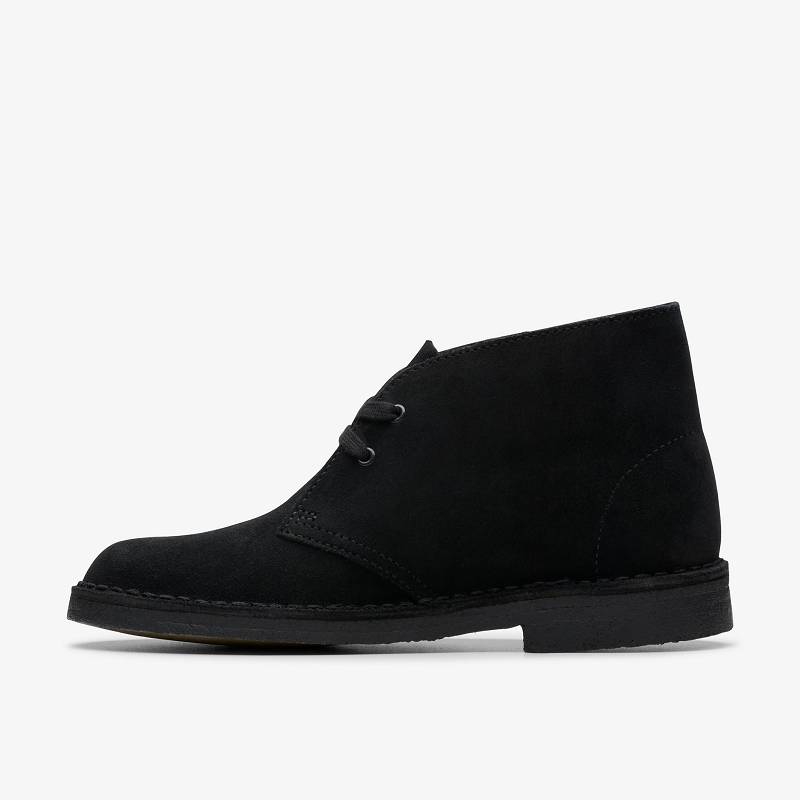 Black Suede Clarks Desert Boot | CLKS-85550
