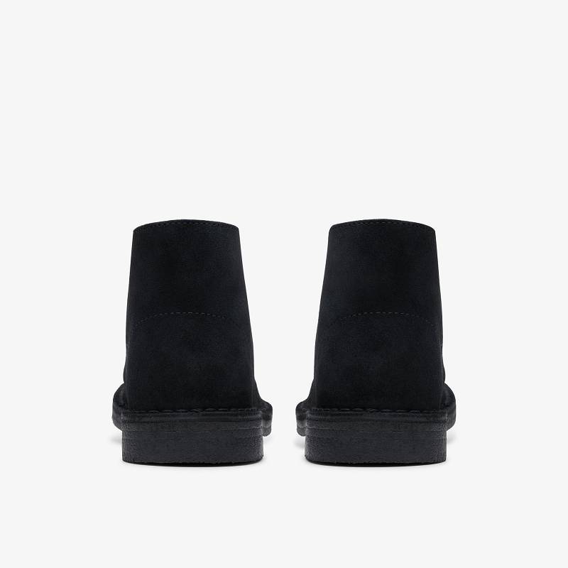 Black Suede Clarks Desert Boot | CLKS-85550