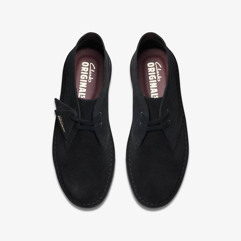 Black Suede Clarks Desert Boot | CLKS-85550