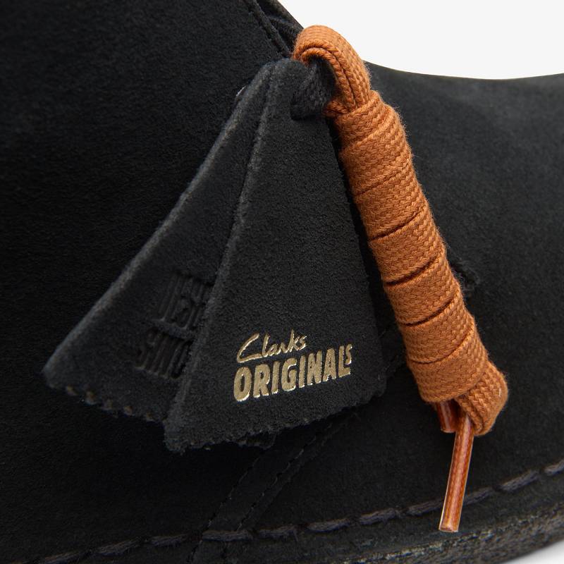 Black Suede Clarks Desert Boot | CLKS-85550