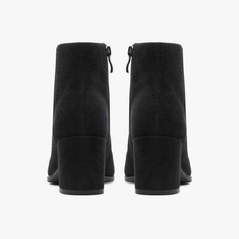 Black Suede Clarks Freva 55 Zip | CLKS-85571