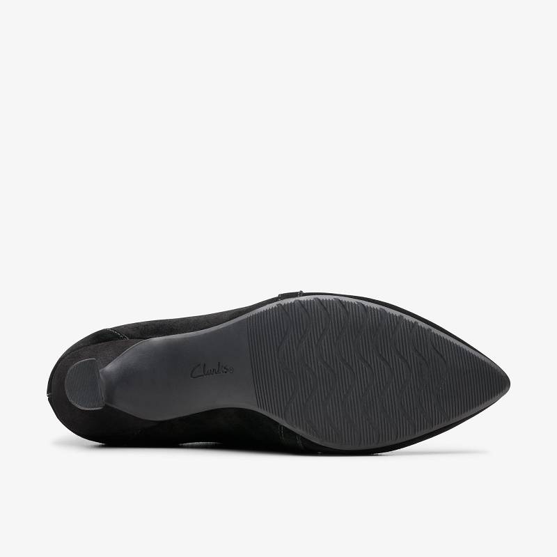 Black Suede Clarks Kataleyna Sol | CLKS-85241