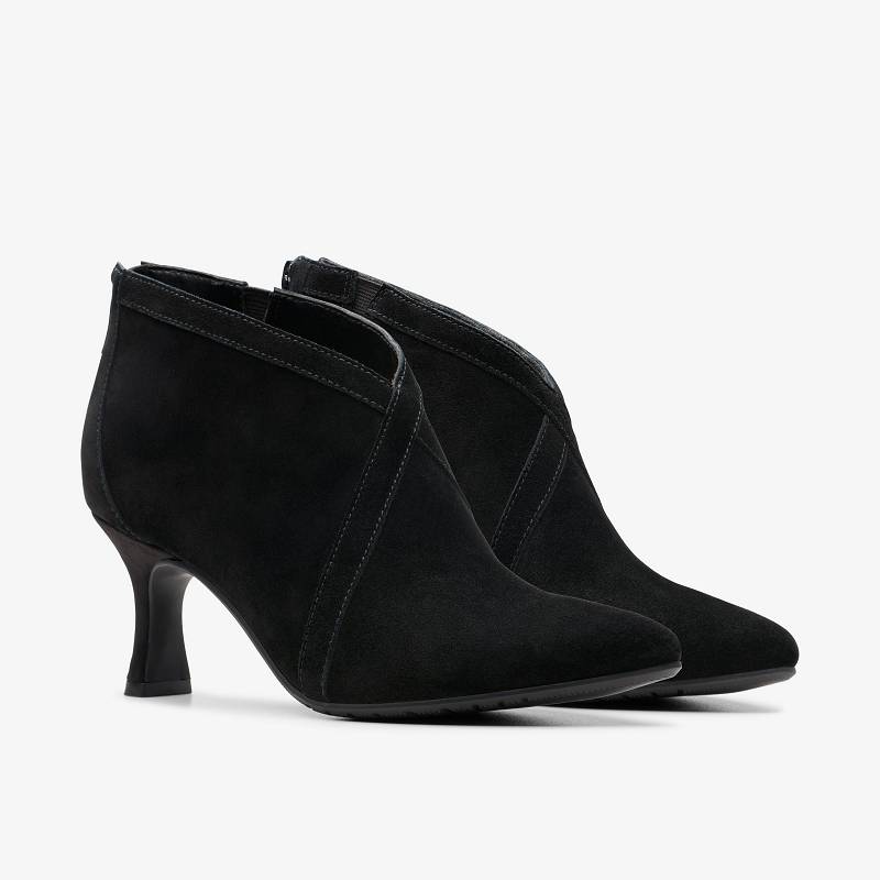 Black Suede Clarks Kataleyna Sol | CLKS-85241