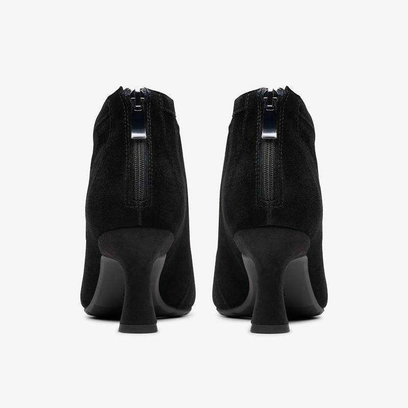 Black Suede Clarks Kataleyna Sol | CLKS-85241