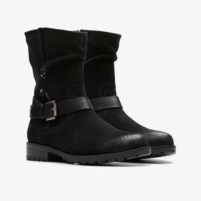 Black Suede Clarks Nissini Pearl | CLKS-85497