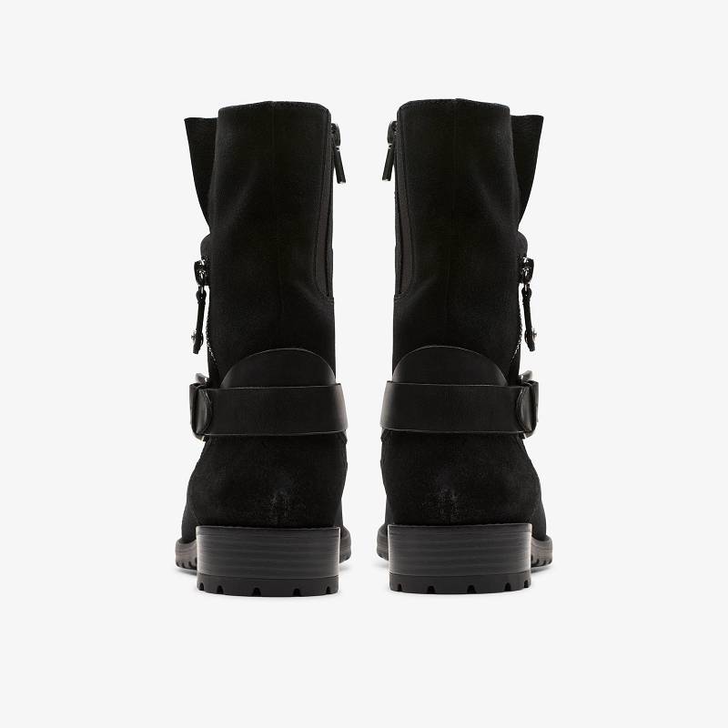 Black Suede Clarks Nissini Pearl | CLKS-85497