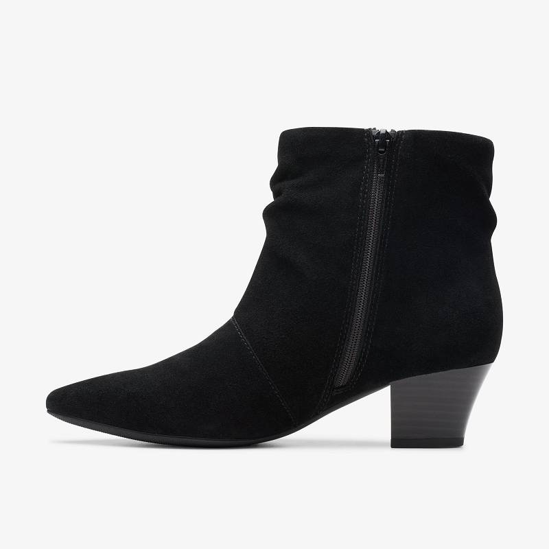 Black Suede Clarks Teresa Skip | CLKS-85598