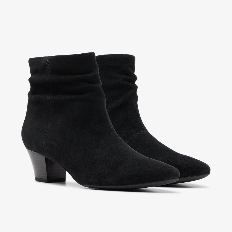 Black Suede Clarks Teresa Skip | CLKS-85598