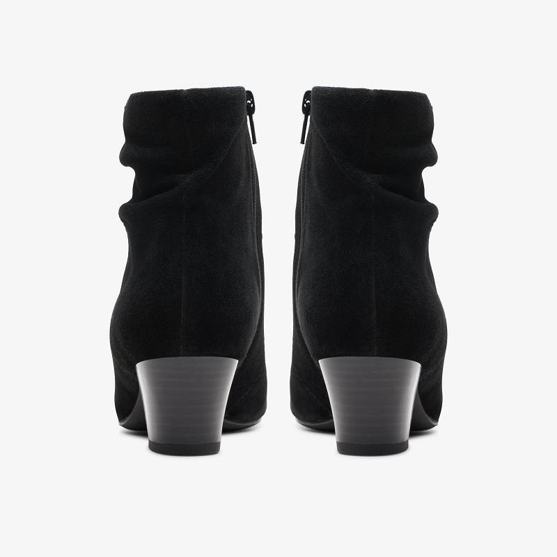 Black Suede Clarks Teresa Skip | CLKS-85598