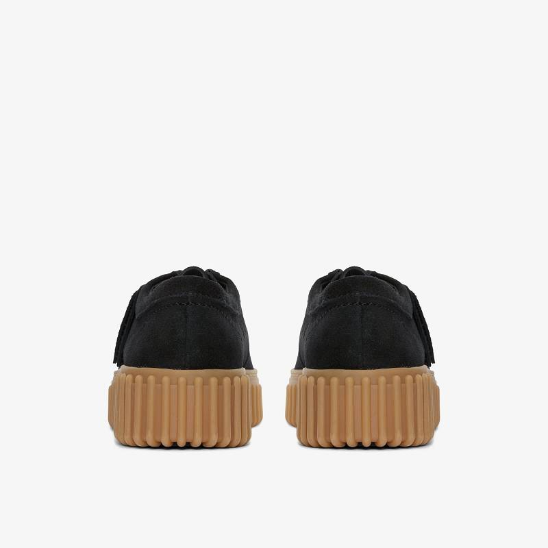 Black Suede Clarks Torhill Bee | CLKS-84699