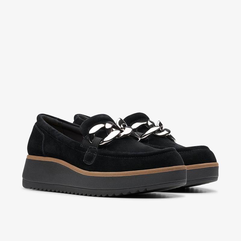 Black Suede Clarks Zylah May | CLKS-85370