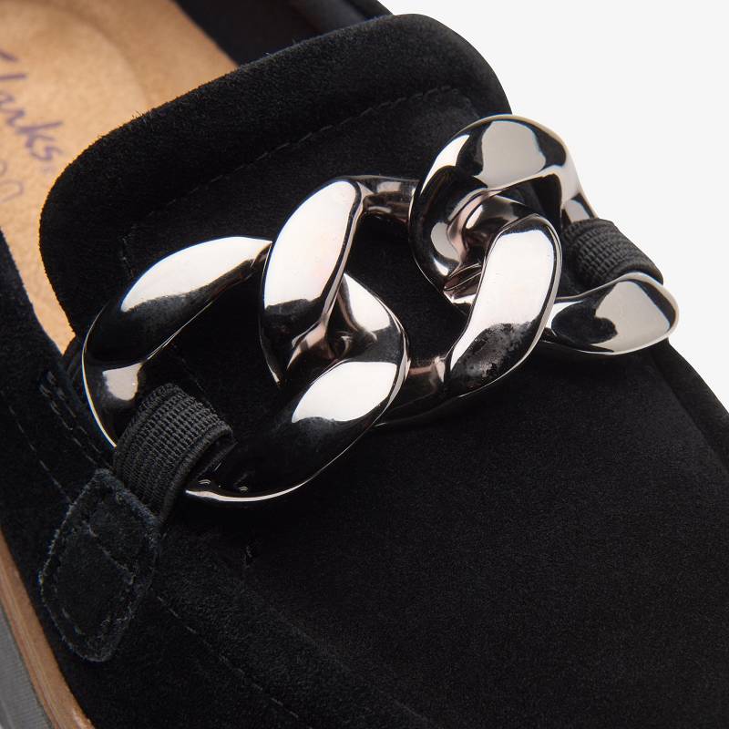 Black Suede Clarks Zylah May | CLKS-85370