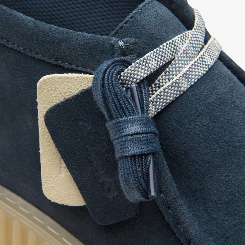 Blue Suede Clarks Torhill Hi | CLKS-85528