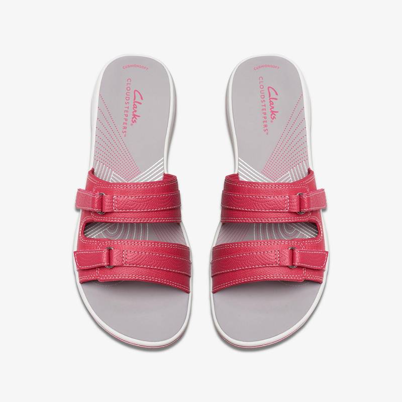 Bright Pink Combination Clarks Breeze Piper | CLKS-84931